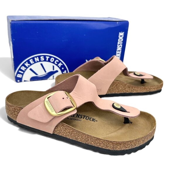 Birkenstock Gizeh Big Buckle Soft Pink Leather Women’s Sandals EU 38 Regular Fit - Picture 2 of 11